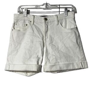 Tommy Hilfiger Fitted Denim Shorts Size 6 White Summer Preppy